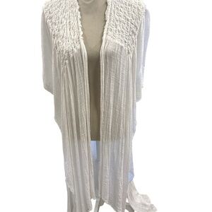 Free People One White Open-Front Cardigan